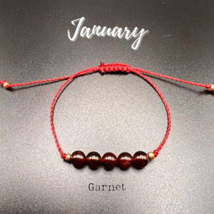 KC Gems Co. Natural Garnet Slide Bracelet - January Birthstone